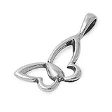 Sterling Silver Trendy Open Cut Butterfly Pendant with Pendant Height of 16MM