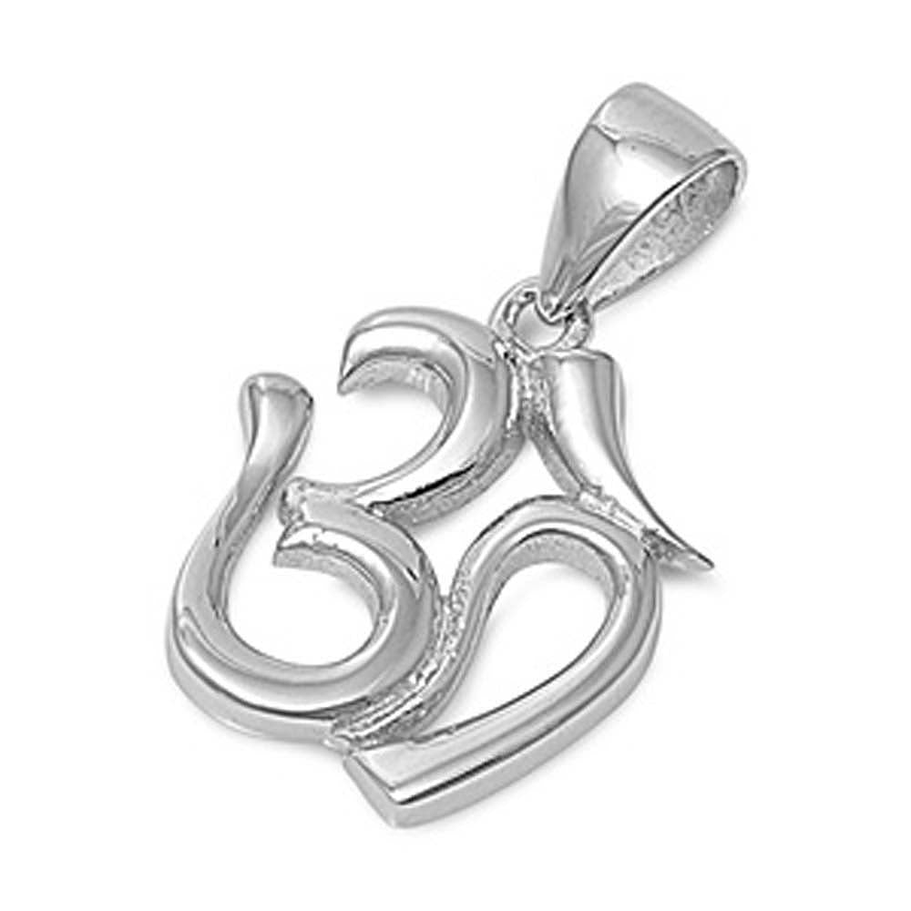 Sterling Silver Stylish Ohm Sign Pendant with Pendant Height of 17MM