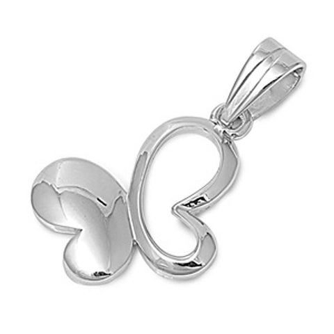 Sterling Silver Modish Butterfly Pendant with Pendant Height of 12MM