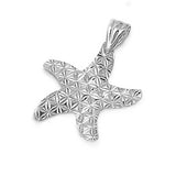 Sterling Silver Fancy Star with Flower Pattern Design PendantAnd Pendant Height of 21MM