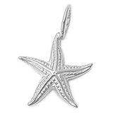 Sterling Silver Trendy Starfish Pendant with Pendant Height of 18MM