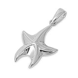 Sterling Silver Plain Starfish Pendant with Pendant Height of 21MM