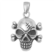 Load image into Gallery viewer, Sterling Silver Stylish Skull Head Pendant with Pendant Height of 19MM