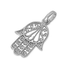 Load image into Gallery viewer, Sterling Silver Fancy Rope Design Hand of God Pendant with Pendant Height of 23MM