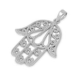 Sterling Silver Fancy Rope Design Hand of God Pendant with Pendant Height of 30MM