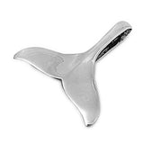 Sterling Silver Plain Whale Tail Pendant with Pendant Height of 24MM