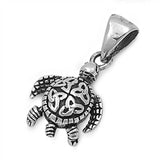 Sterling Silver Vintage Style Turtle with Celtic Knot PendantAnd Pendant Height of 15MM