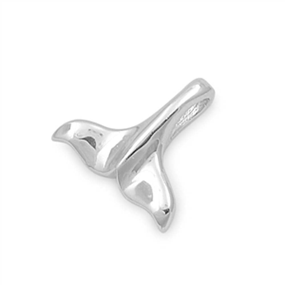 Sterling Silver Whale Tail Plain Pendant