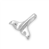 Sterling Silver Whale Tail Plain Pendant