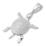 Sterling Silver Modern Turtle Pendant with Pendant Height of 24MM