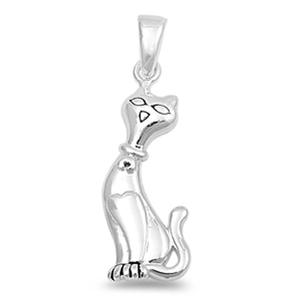 Sterling Silver Gorgeous Cat Pendant with Pendant Height of 30MM