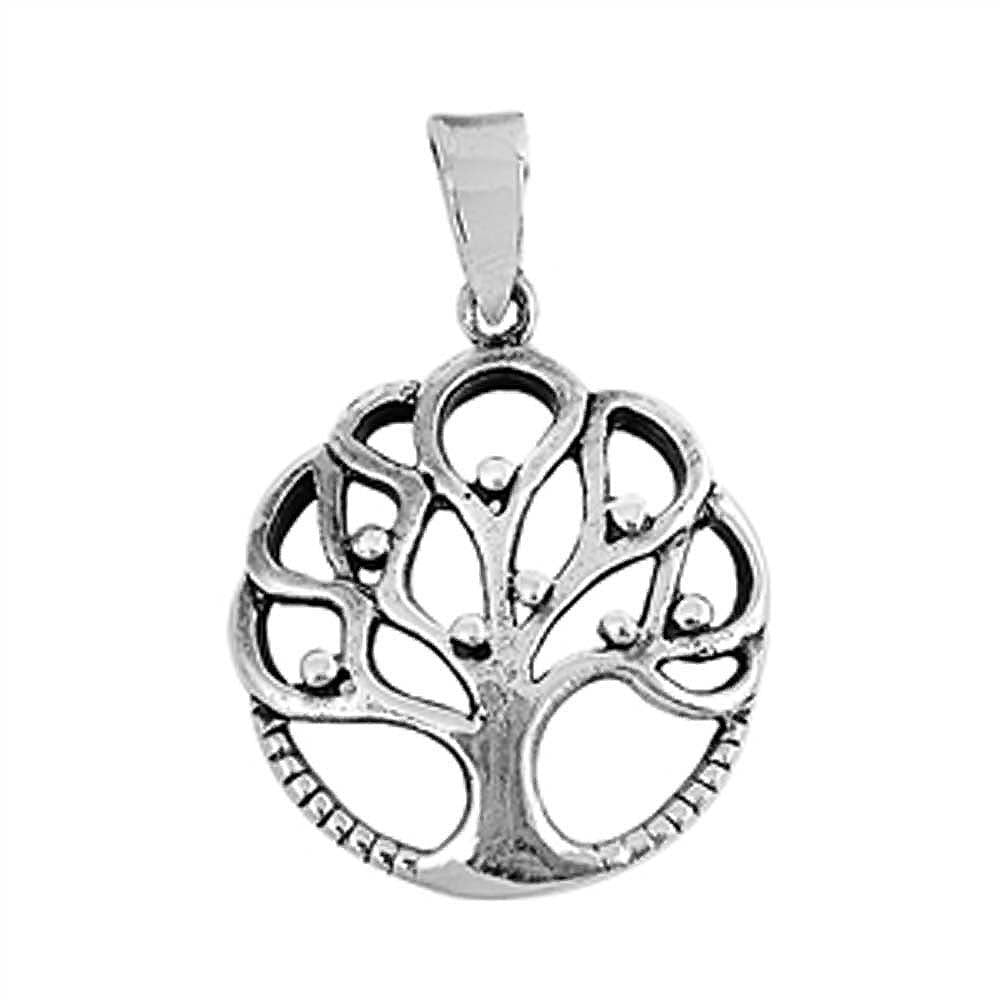 Sterling Silver Fancy Tree of Life Pendant with Pendant Height of 17MM