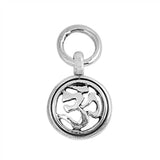 Sterling Silver Small Round Om Pendant with Pendant Height of 12MM