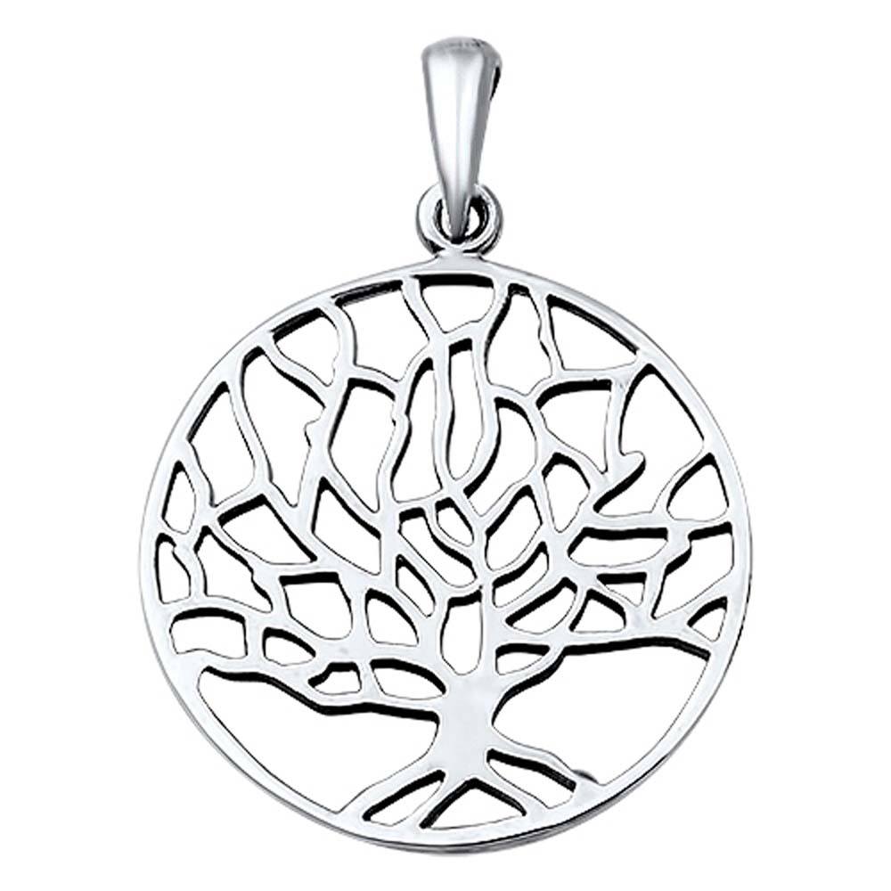 Sterling Silver Modish Tree of Life Pendant with Pendant Height of 27MM
