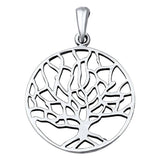 Sterling Silver Modish Tree of Life Pendant with Pendant Height of 27MM
