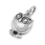 Sterling Silver Small Owl Pendant with Pendant Height of 15MM