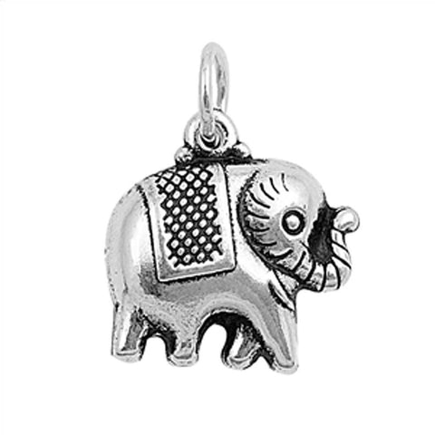 Sterling Silver Elephant Plain Pendant