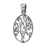Sterling Silver Filigree Tree of Life Pendant with Pendant Height of 24MM