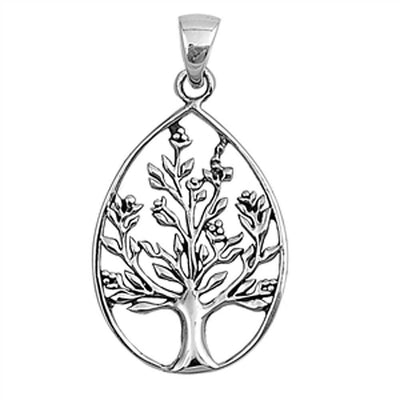 Sterling Silver Stylish Tree of Life Pendant with Pendant Height of 31MM