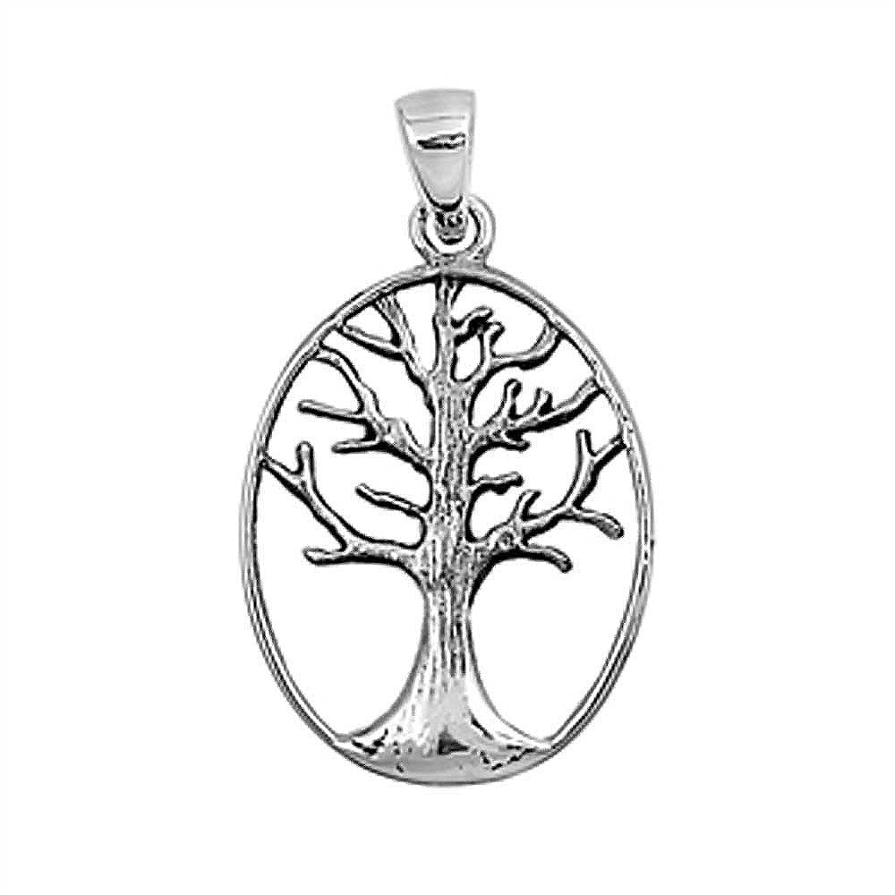 Sterling Silver Tree of Life Plain Pendant