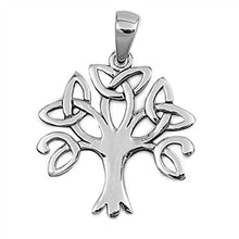 Load image into Gallery viewer, Sterling Silver Fancy Celtic Tree of Life Pendant with Pendant Height of 25MM