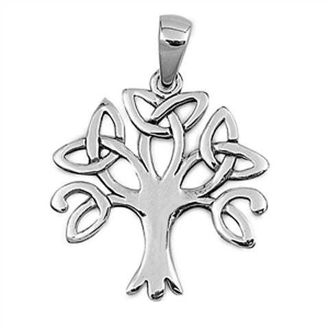 Sterling Silver Fancy Celtic Tree of Life Pendant with Pendant Height of 25MM