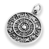 Sterling Silver Zodiac Calender Pendant with Pendant Height of 22MM