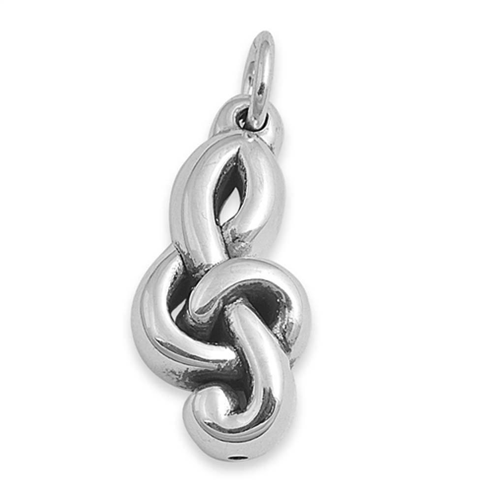 Sterling Silver Electroform Music Note Pendant with Pendant Height of 22MM
