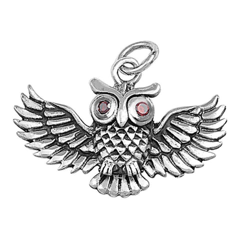 Sterling Silver Owl Shape PendantAndHeight 17mm