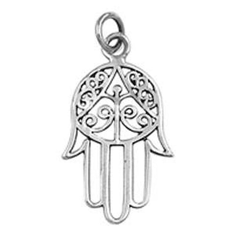 Sterling Silver Hamsa Shape PendantAndHeight 28mm