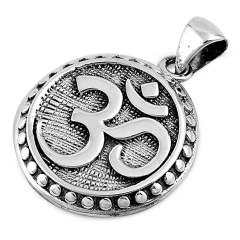 Sterling Silver Om Shape PendantAndHeight 23mm