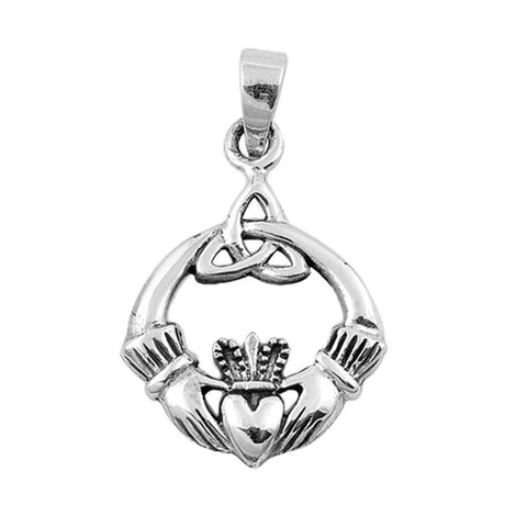 Sterling Silver Claddadgh Shape PendantAndHeight 29mm