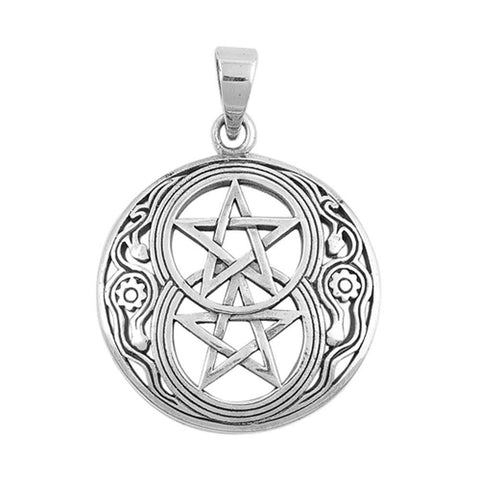 Sterling Silver Devil Star Shape PendantAndHeight 32mm