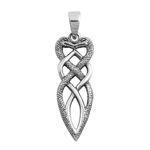 Sterling Silver Snakes Shape PendantAndHeight 37mm