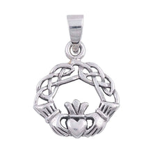 Load image into Gallery viewer, Sterling Silver Celtic Claddagh  Shape PendantAndHeight 23mm