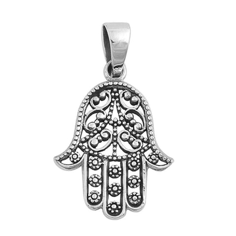 Sterling Silver Hamsa  Shape PendantAndHeight 27mm