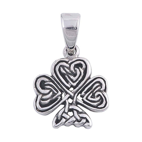 Sterling Silver Celtic Clover Shape PendantAndHeight 18mm