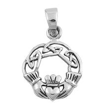 Load image into Gallery viewer, Sterling Silver Celtic Claddagh Shape PendantAndHeight 24mm