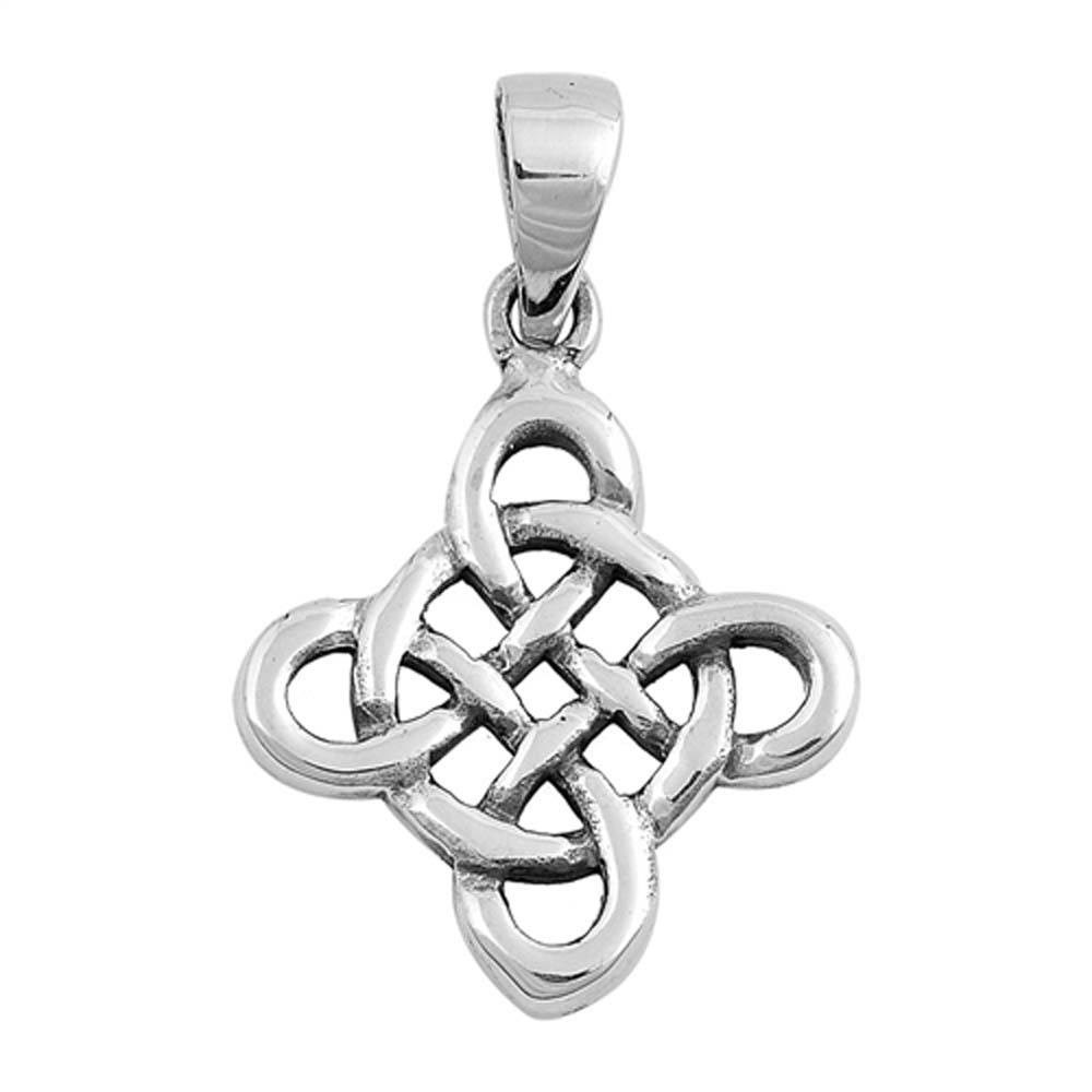 Sterling Silver Celtic Claddagh Shape PendantAndHeight 25mm