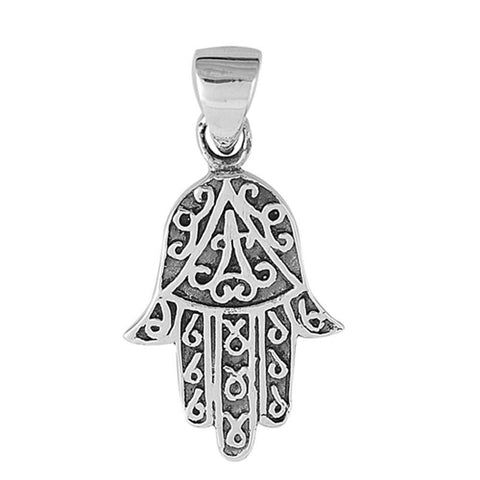 Sterling Silver Hamsa Shape PendantAndHeight 19mm