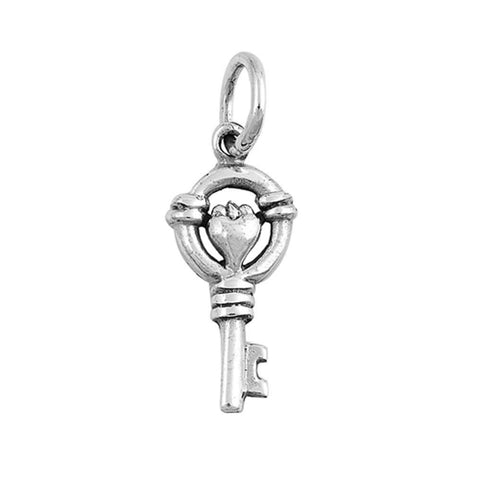 Sterling Silver Key Shape PendantAndHeight 16mm