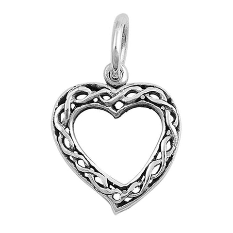 Sterling Silver Heart Shape PendantAndHeight 14mm