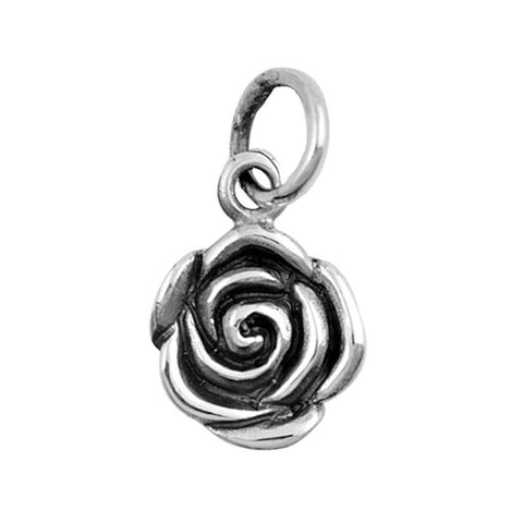 Sterling Silver Rose Shape PendantAndHeight 10mm