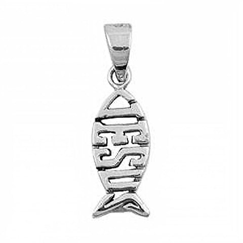 Sterling Silver Jesus Shape PendantAndHeight 18mm