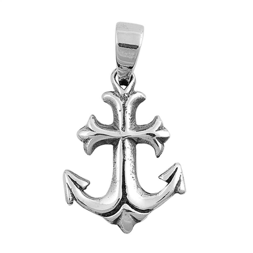 Sterling Silver Anchor Shape PendantAndHeight 22mm