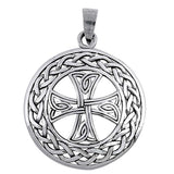 Sterling Silver Circle Shape PendantAndHeight 34mm