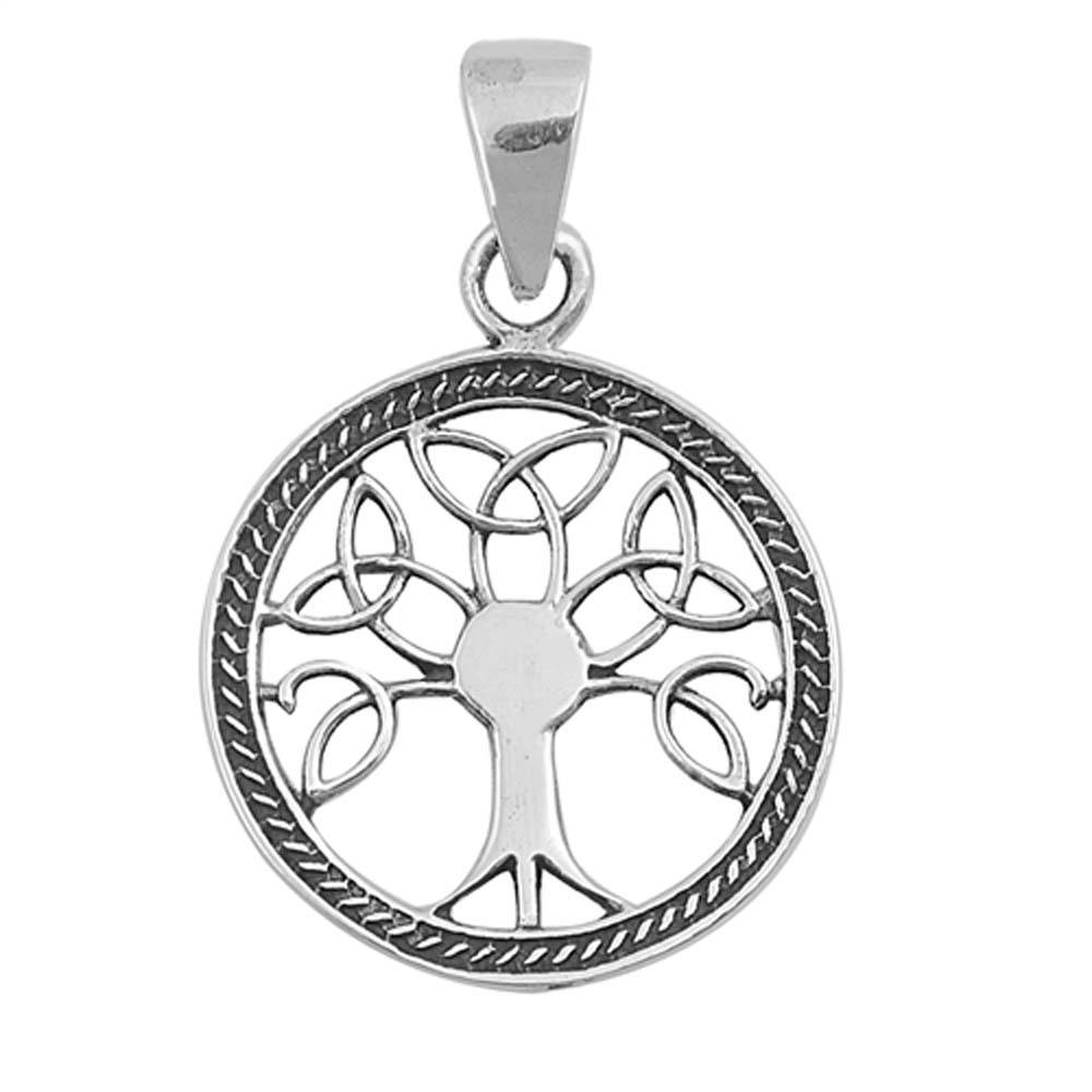 Sterling Silver Tree of Life Shape PendantAndHeight 19mm