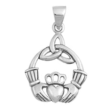 Load image into Gallery viewer, Sterling Silver Celtic Claddaugh Shape PendantAndHeight 25mm