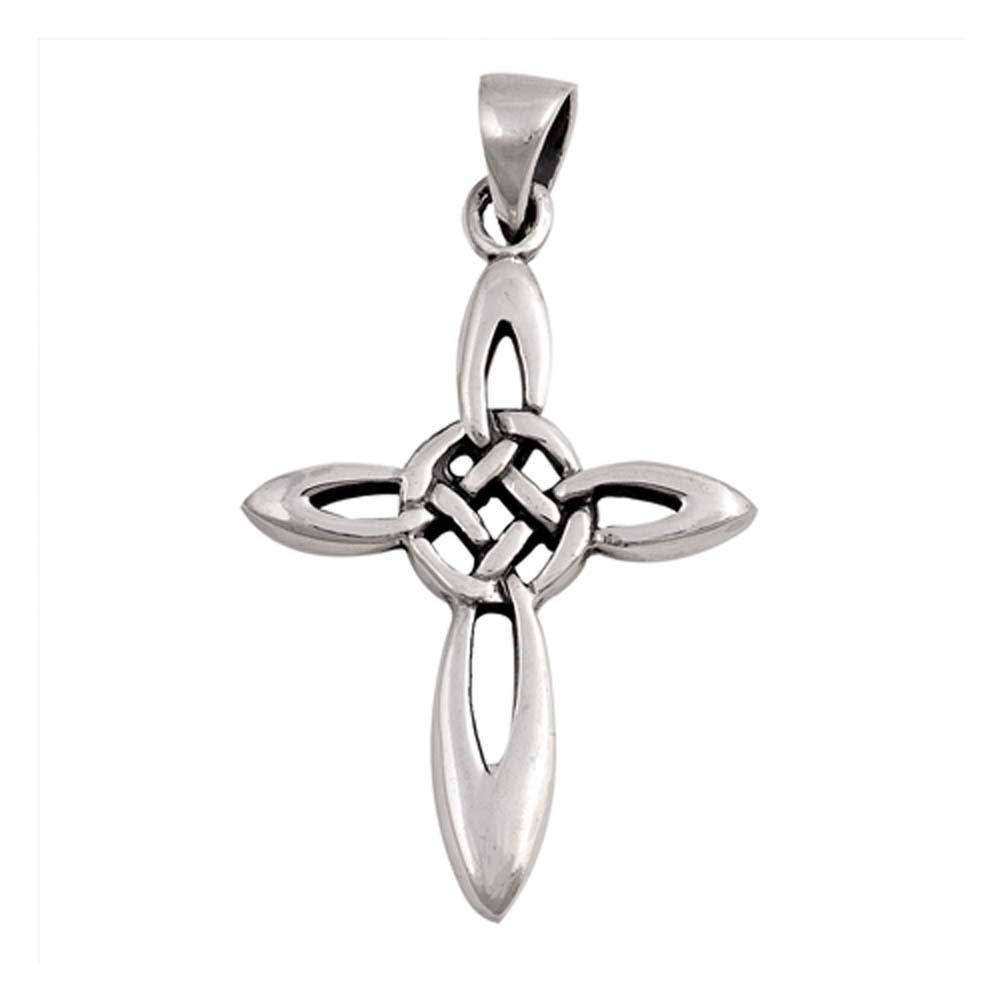 Sterling Silver Celtic Plain Cross Pendant