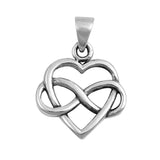 Sterling Silver Heart Infinity Shape PendantAndHeight 20mm